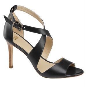 Johnston & Murphy Nikki Cross-Strap Sheepskin Leather Heel Black Size 7